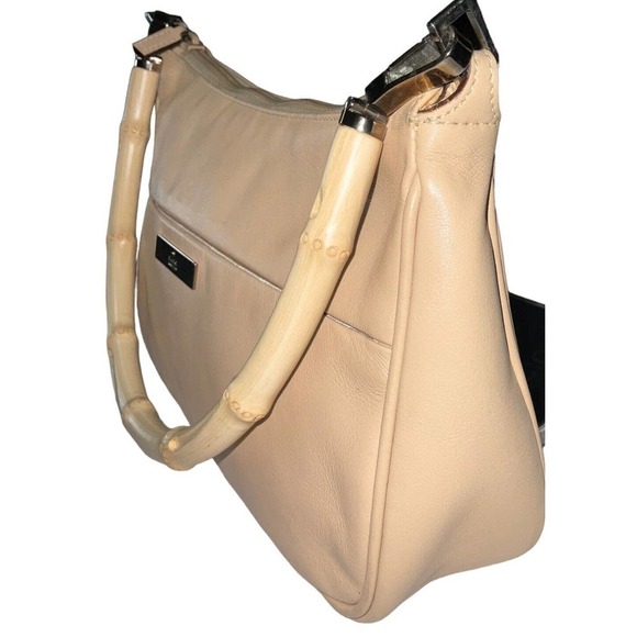Gucci Vintage Bamboo Leather Baguette Beige Shoulder Bag - Picture 4 of 16